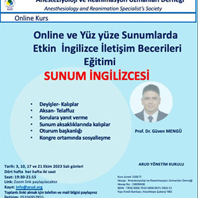 Online ve Yüz yüze Sunumlarda Etkin İngilizce İletişim Becerileri Eğitimi
